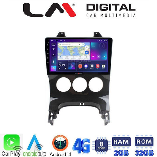 LM Digital Ηχοσύστημα Αυτοκινήτου για Peugeot 3008 / 206 / 5008 2009 - 2016 με A/C (Bluetooth/USB/WiFi/GPS/Apple-Carplay/Android-Auto) με Οθόνη 9"