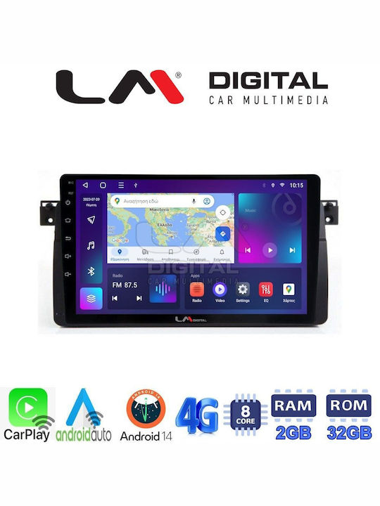 LM Digital Auto-Audiosystem für BMW Serie 3 (E46) / E46 E46 1998-2005 (Bluetooth/USB/WiFi/GPS/Apple-Carplay/Android-Auto) mit Touchscreen 9"