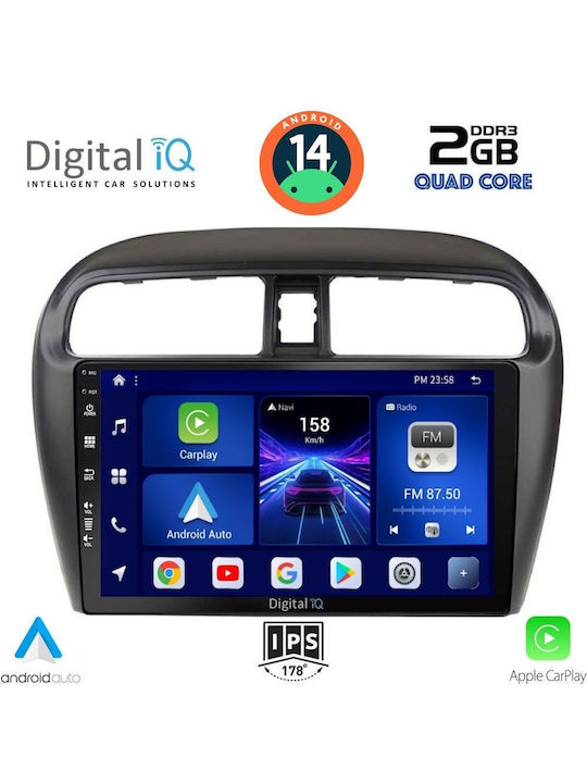 Digital IQ Car Audio System for Mitsubishi Space Star 2013-2020 (Bluetooth/USB/AUX/WiFi/GPS/Apple-Carplay/Android-Auto) with Touch Screen 9"