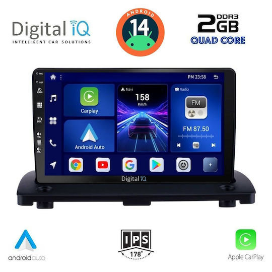 Digital IQ Auto-Audiosystem für Volvo XC 90 2002-2014 (Bluetooth/USB/AUX/WiFi/GPS/Apple-Carplay/Android-Auto) mit Touchscreen 9"