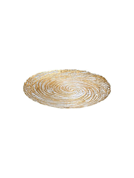 Fylliana Round Glass Decorative Platter Fl26 Gold 26x26cm