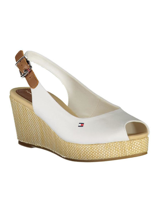 Tommy Hilfiger Women's Ankle Strap Platforms White