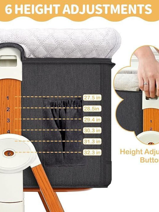 Cradle with Mattress and Wheels Dark Gray