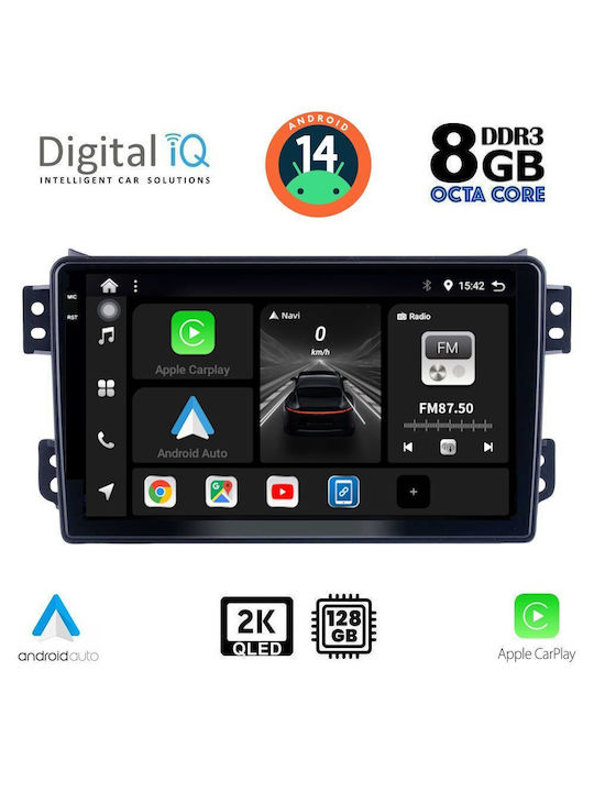 Digital IQ Car Audio System for Opel Agila Suzuki Splash 2008 (Bluetooth/USB/AUX/WiFi/GPS/Apple-Carplay/Android-Auto) with Touch Screen 9"