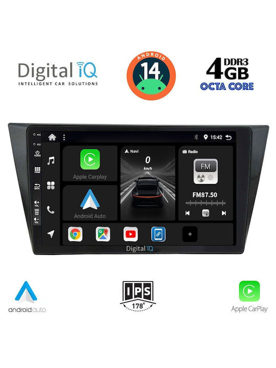 Digital IQ Car-Audiosystem für Volkswagen Tiguan 2016 (Bluetooth/USB/WiFi/GPS/Apple-Carplay/Android-Auto) mit Touchscreen 10"