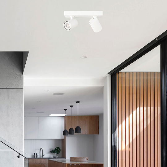 Eurolamp Double Spot with Socket GU10 in White Color