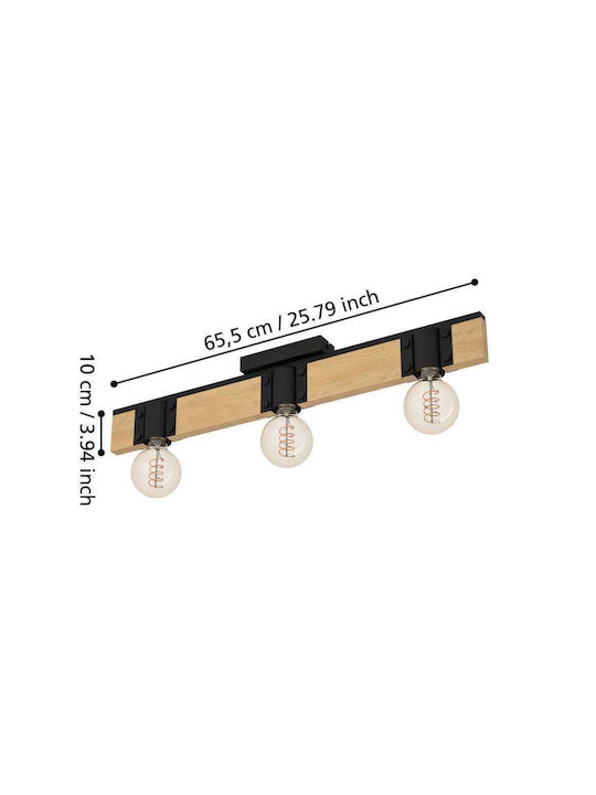 Eglo Triple Spot with Socket E27 in Brown Color