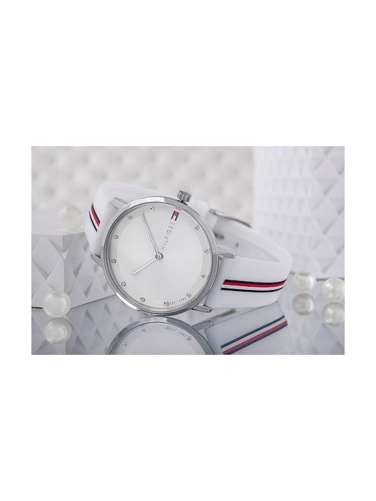 Pippa Watch with White Rubber Strap