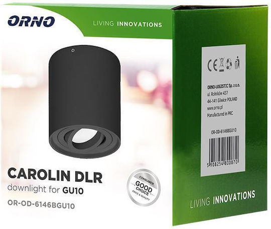 Orno Dlr Monos Spot cu Soclu GU10 în Culoare Negru