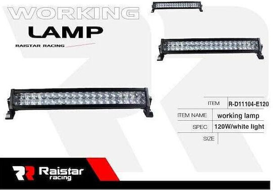 Raistar Προβολέας Αυτοκινήτου σε σχήμα Μπάρας LED 120W 1τμχ