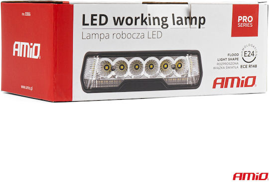 AMiO Rectangleς Waterproof Headlights Car LED Universal 12 / 24V 31W 16.3cm with White Lighting 1pcs