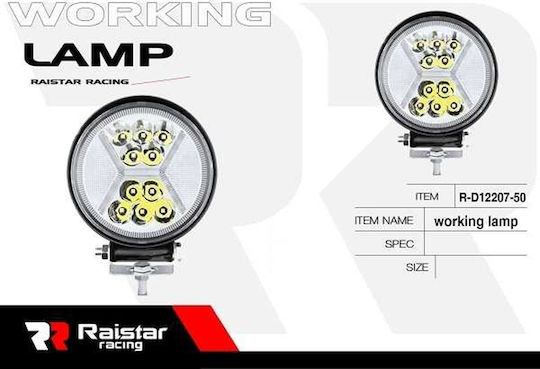 Raistar Rundς Scheinwerfer Auto LED 27W 11.5cm mit Weiß Beleuchtung 1Stück