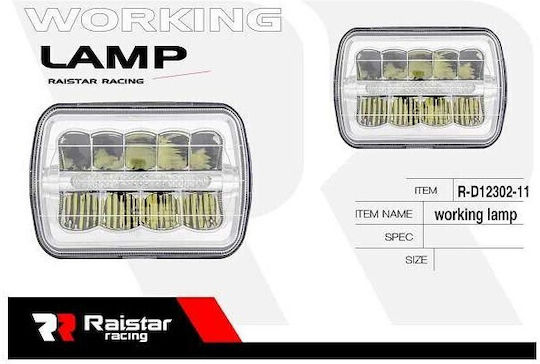 Raistar Ορθογώνιος Προβολέας Αυτοκινήτου LED 40W 1τμχ