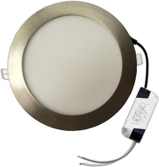 Eurolamp Rund Vertieft LED Panel 20W mit Natürliches Weiß Licht 4000K
