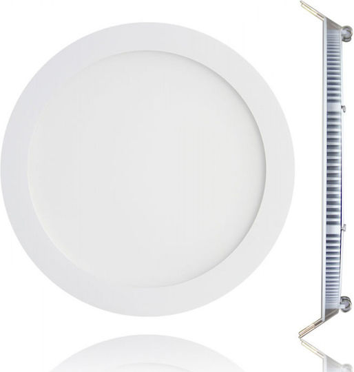 Aca Кръгла Вграден LED Панел 23W с Студено бяло Светлина 6500К 29.8см.