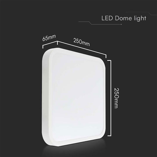 V-TAC Τετράγωνο Εξωτερικό LED Panel 18W με Θερμό Λευκό Φως 3000K