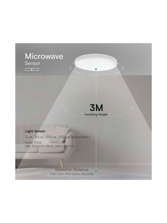 V-TAC Round Outdoor LED Panel 24W with Cool White Light 6500K