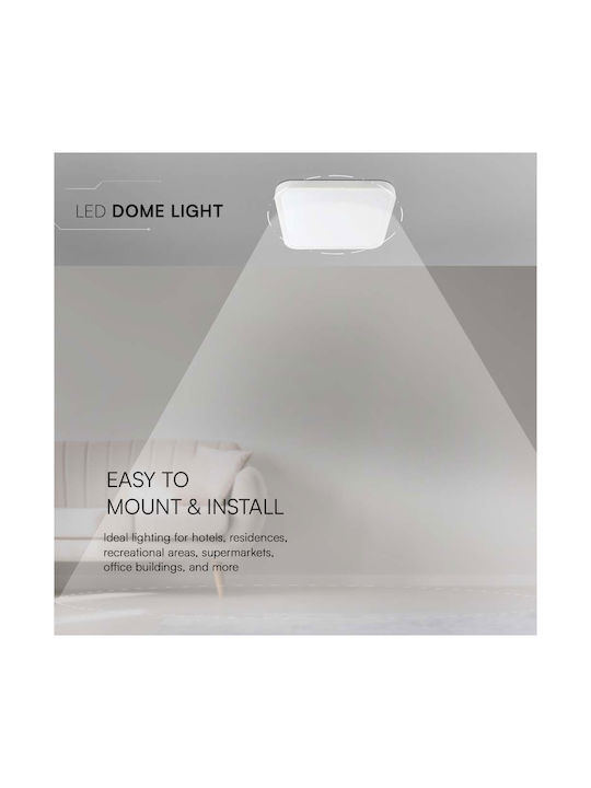 V-TAC Τετράγωνο Εξωτερικό LED Panel 24W με Θερμό Λευκό Φως 3000K