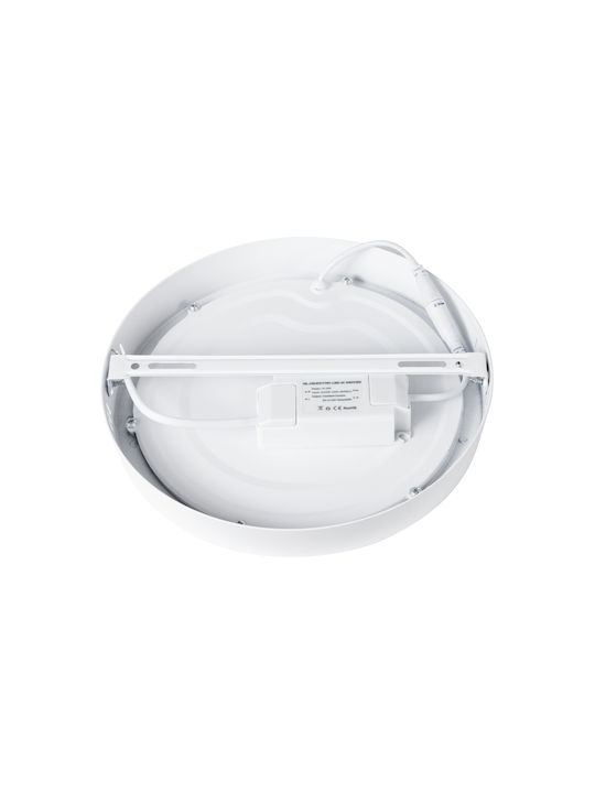 GloboStar Rund Draußen LED Panel 20W mit Warmes Weiß Licht 2700K