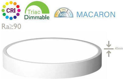 Fos me Round LED Panel 24W with Warm White Light 2880K 30cm