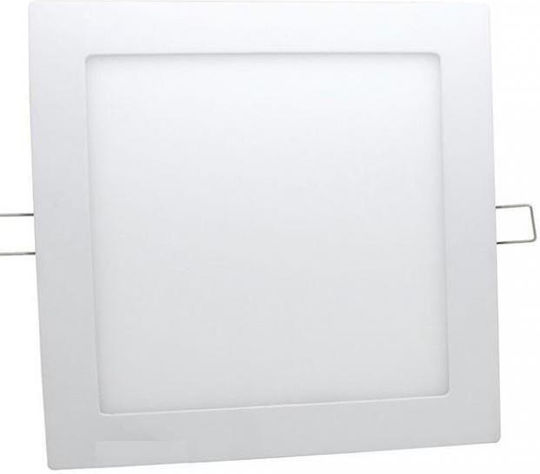 Aca Pătrat Încastrat Panou LED Putere 18W cu Alb Cald Lumini 22.3x22.3cm.