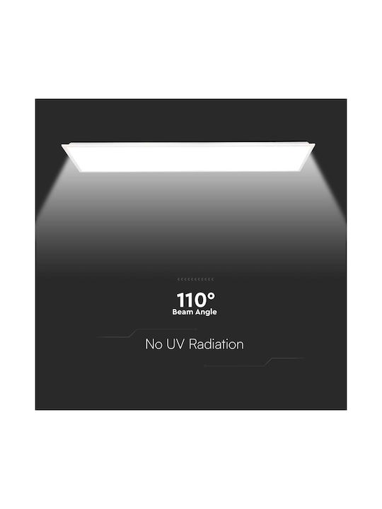V-TAC Rectangular Recessed LED Panel 40W with Cool White Light 6500K 120x30cm