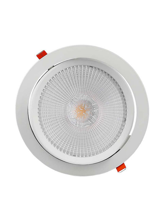 V-TAC Στρογγυλό Χωνευτό LED Panel 20W με Ψυχρό Λευκό Φως 6400K 17εκ.