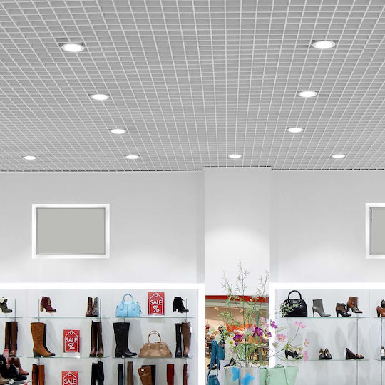 V-TAC Στρογγυλό Χωνευτό LED Panel 20W με Ψυχρό Λευκό Φως 6400K 17εκ.