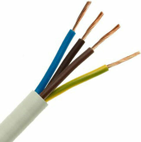CHaralampidis Power Cord with Cable Properties 4x1mm² in White Colour 1m Flexible