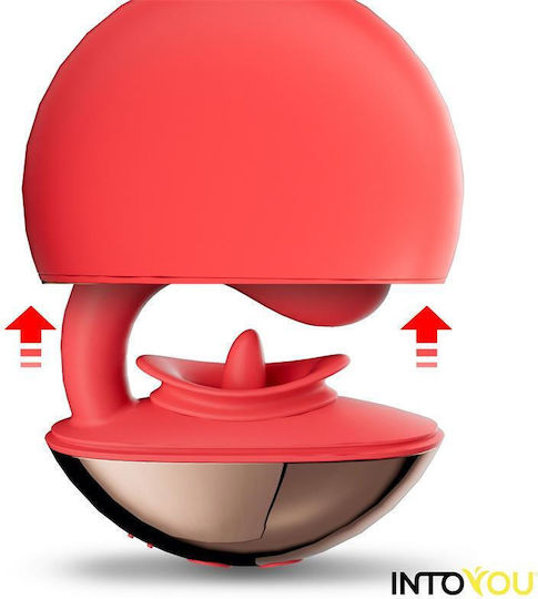 Rondy Vibrating Licking Tongue Stimulator Mini Διπλός Δονητής με Απομακρυσμένο Έλεγχο 8.8cm Κόκκινος