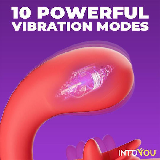 Rondy Vibrating Licking Tongue Stimulator Mini Διπλός Δονητής με Απομακρυσμένο Έλεγχο 8.8cm Κόκκινος