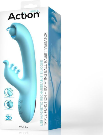 Action Vibrator Rabbit 22cm Light Blue