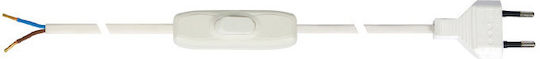 Evivak Power Cord with Diameter 2x0.75mm² in White Color 2m 1pcs