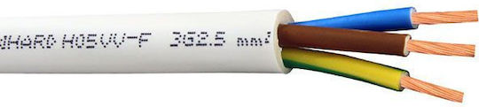 CHaralampidis Power Cord Type NYM With Cable Properties 3x2.5mm² In White Colour 1m