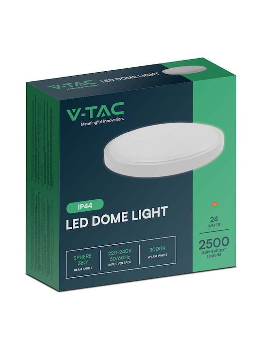 V-TAC Round Outdoor LED Panel 36W with Warm White Light 3000K