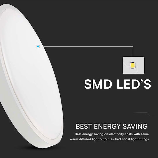 V-TAC Rund Draußen LED Panel 36W mit Warmes Weiß Licht 3000K