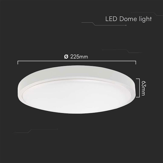 V-TAC Round Outdoor LED Panel 18W with Warm White Light 3000K