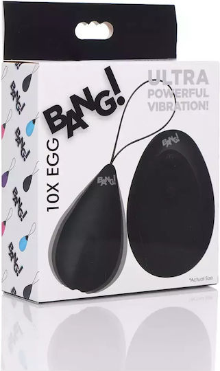 XR Bang! 10X Vibrating Silicone Egg Vibrator Egg with Remote Control 6.1cm Black