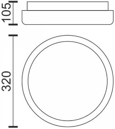 Spot Light Round Outdoor LED Panel 18W with Warm White Light 3000K 32cm