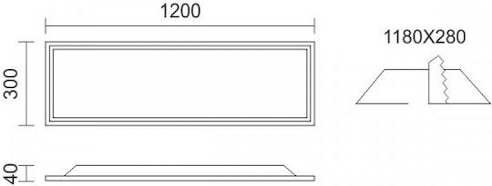 Spot Light Parallelogramm Vertieft LED Panel 40W mit Kaltweiß Licht 6000K