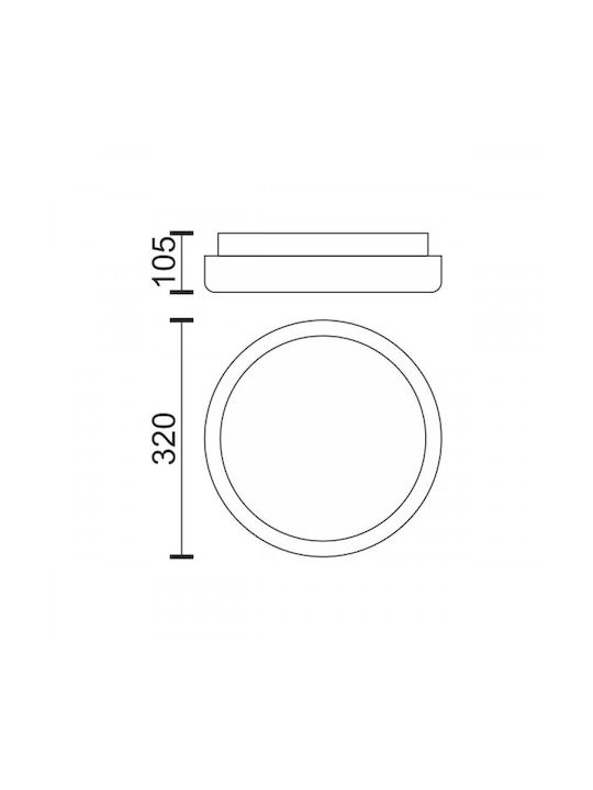 Spot Light Στρογγυλό Εξωτερικό LED Panel 18W με Θερμό Λευκό Φως 3000K 32εκ.