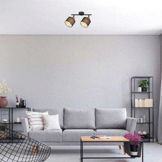 Rabalux Miguel Double Spot with Socket E14 in Black Color