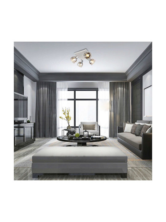 Rabalux Tarien Spot with 4 Lights and with Socket E14 in Silver Color
