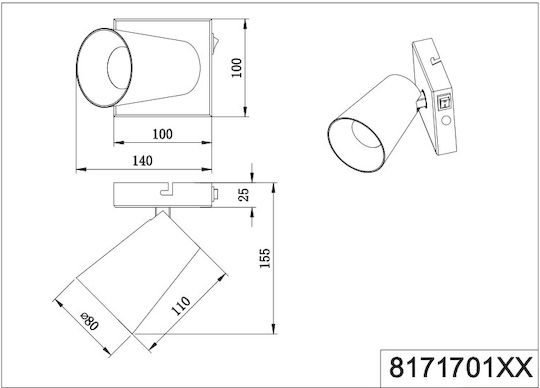 Trio Lighting Μονό Σποτ σε Μαύρο Χρώμα