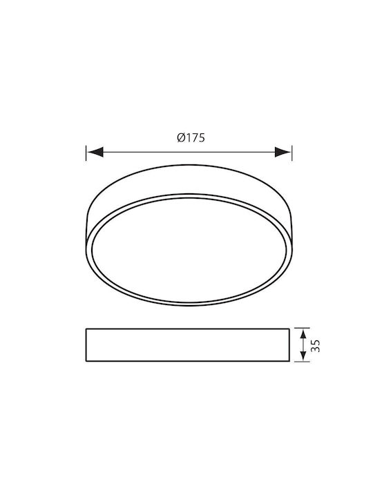 Vivalux Dars Στρογγυλό Εξωτερικό LED Panel 18W με Φυσικό Λευκό Φως 4000K 17.5εκ.