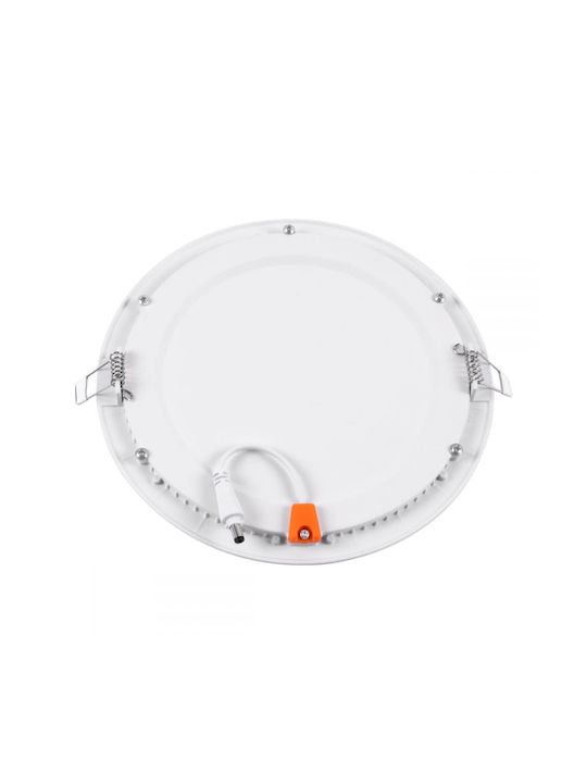 GloboStar Round Recessed LED Panel 20W with Warm White Light 2700K 22.2cm