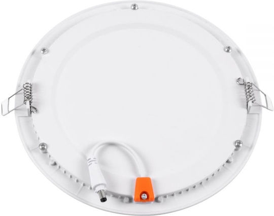 GloboStar Στρογγυλό Χωνευτό LED Panel 20W με Θερμό Λευκό Φως 2700K 22.2εκ.