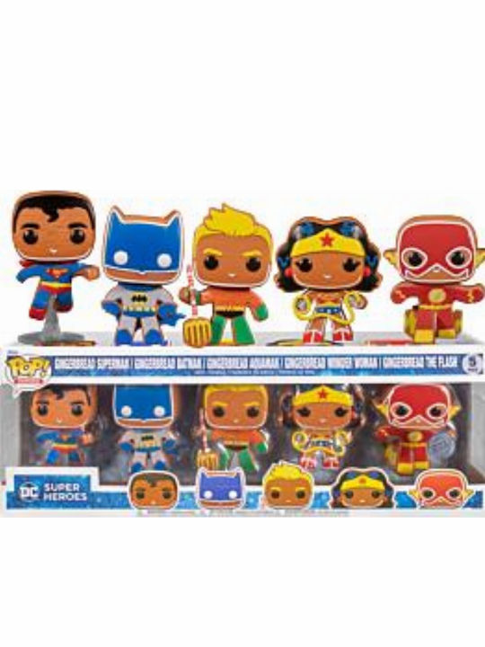 Funko Поп! Герои: Супергероите на DC - Superman / Batman / Aquaman / Wonder Woman / Flash 5-пакет Джинджифилови сладки Специално издание