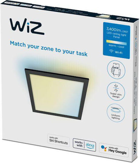 WiZ Квадрат LED Панел 36W с Регулируемо бяло Светлина 60x60см.
