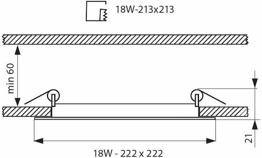 Vivalux Platz Vertieft LED Panel 18W mit Natürliches Weiß Licht 4000K